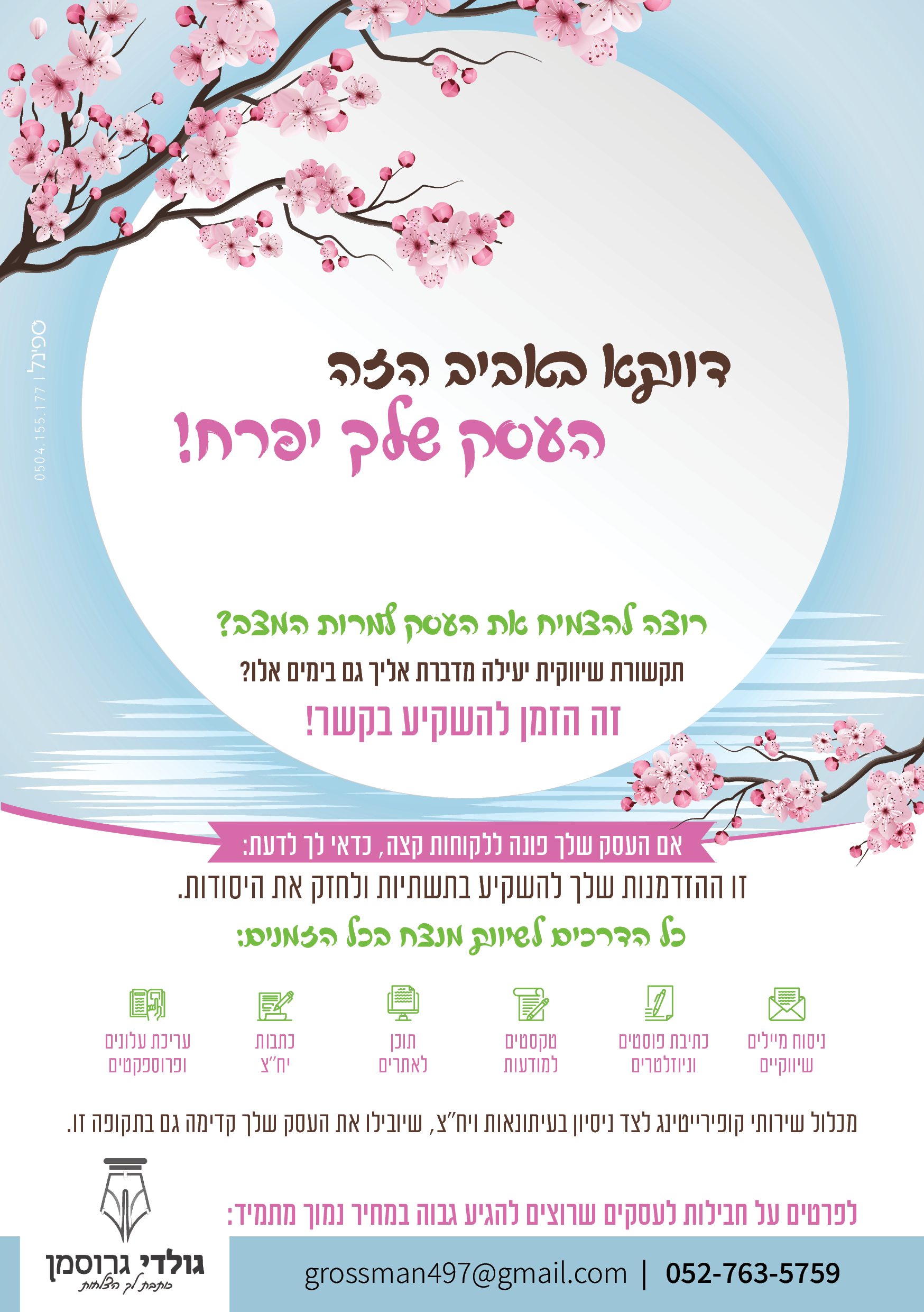 פרסומת גולדי גרוסמן כתבת שווקית