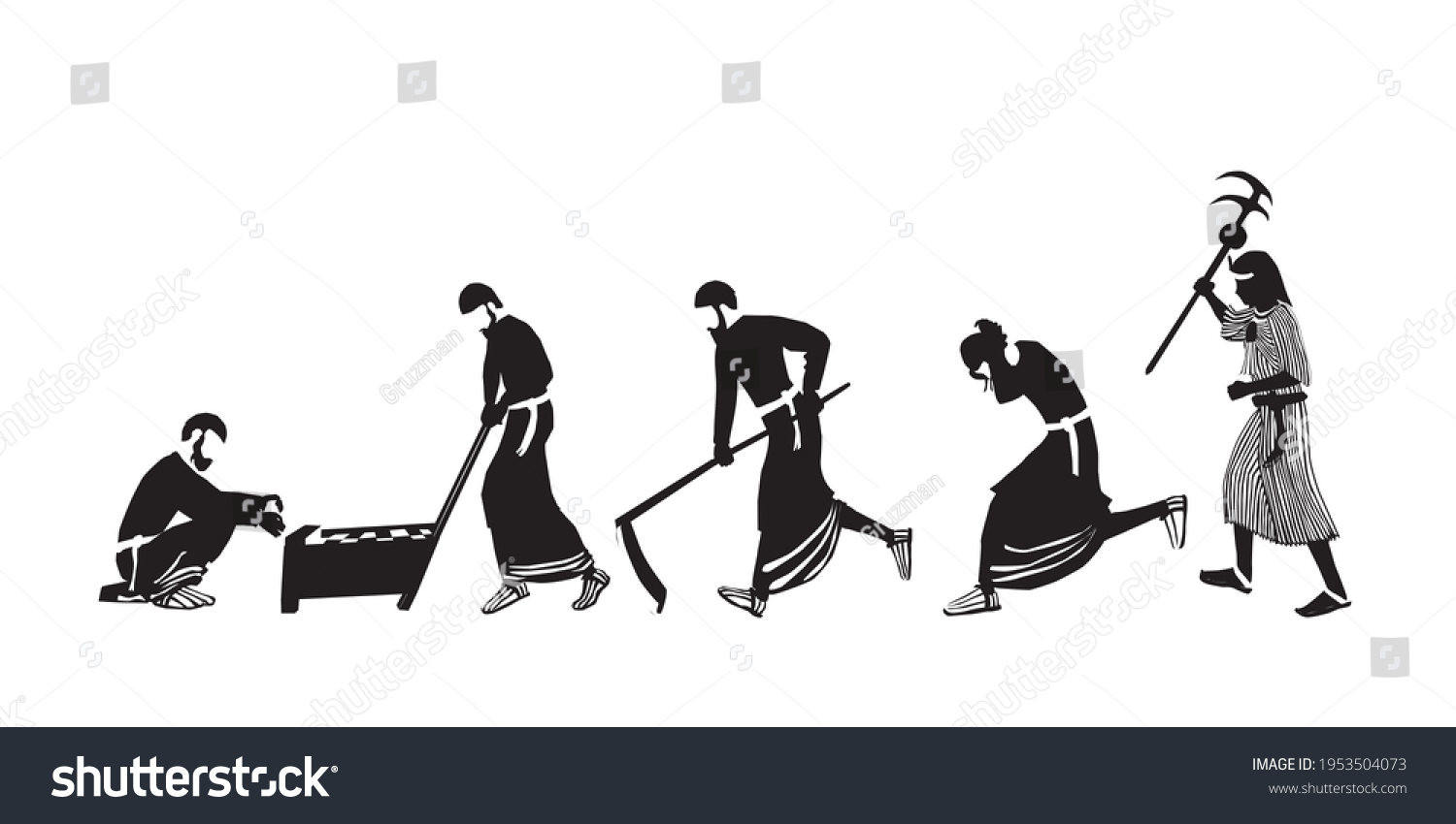 ציורי הגדה עבודת פרך במצרים מצרים מצרי מכה יהודים בני ישראל יהודי עובד עבודת פרך בפרך תבן ולבנ...jpg