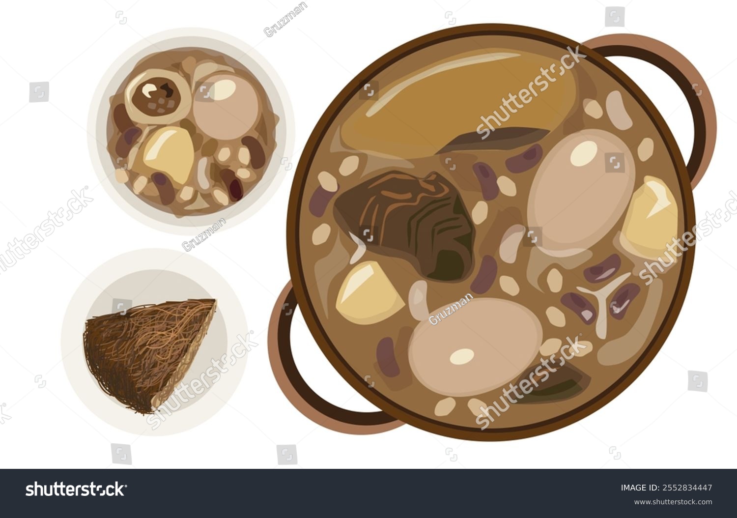 ציור איור וקטורי של צולנט צ ולנט חמין חמינדוס וקטור ווקטור להורדה לרכישה לקניה בתשלום צלחת סיר...jpg