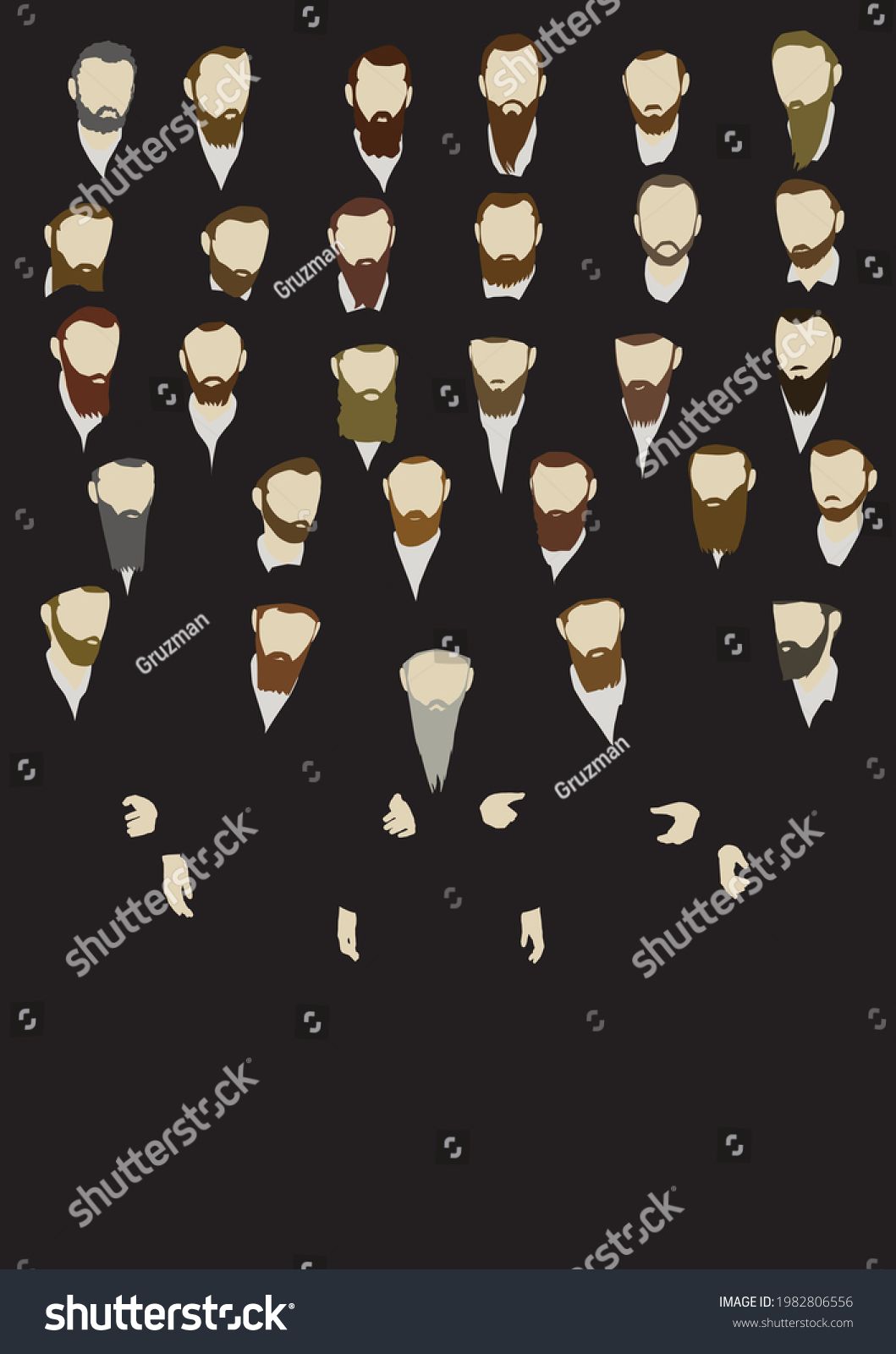 ציור וקטורי של אברכים חרדים חסידים מלווים רב אדמור אמנות יהודית-1982806556.jpg