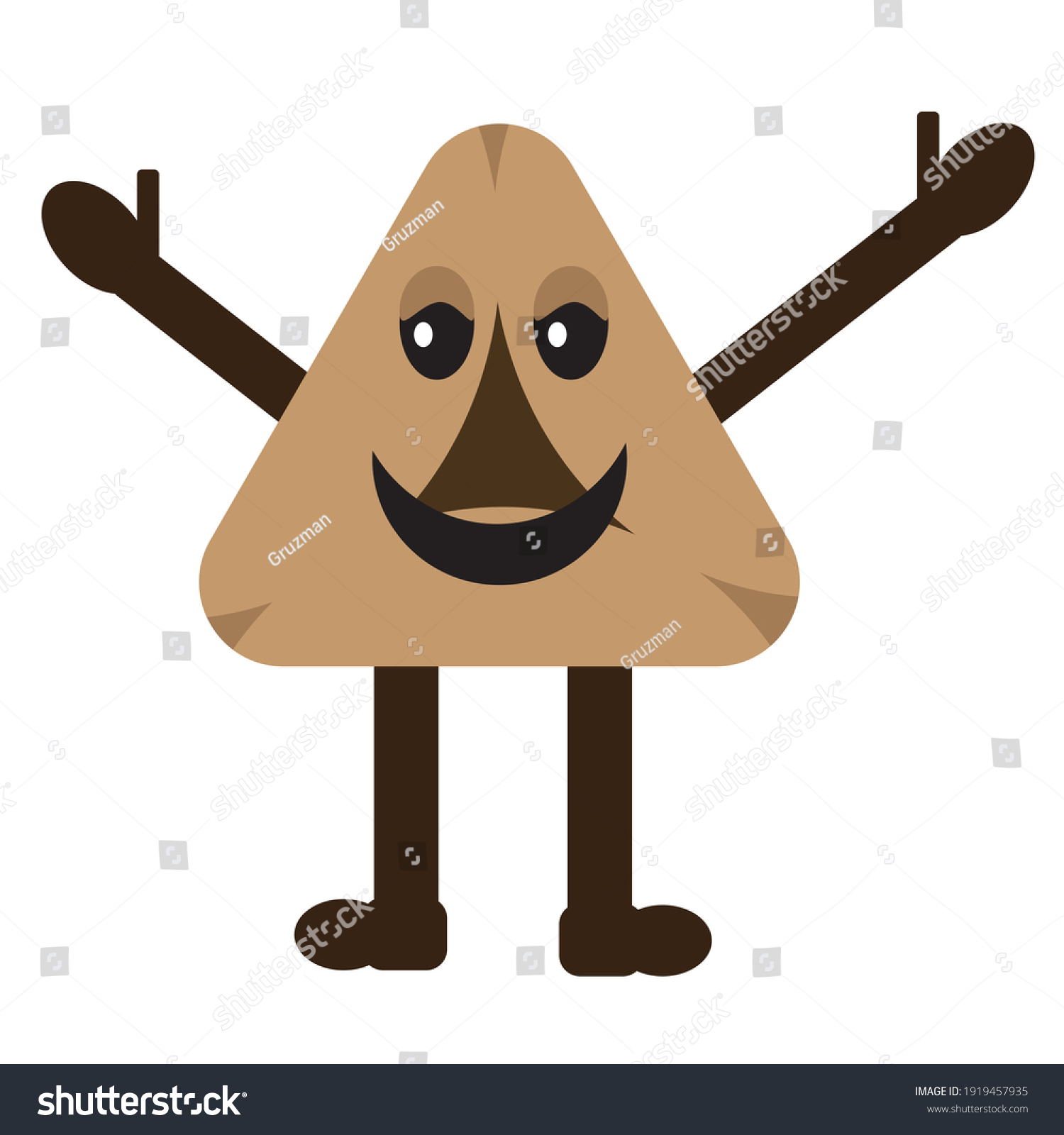 ציור וקטורי של אזן אוזן המן עם חיוך רוקד על רקע לבן לקניה לרכישה להורדה בתשלום-1919457935.jpg