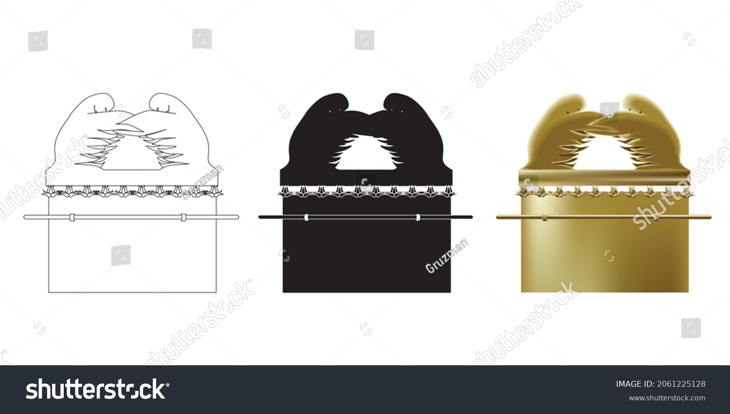 ציור וקטורי של ארון הזהב הקודש השם ה כפורת כרובים הברית צללית שחורה לצביעה צבעוני בבית המקדש כ...jpg