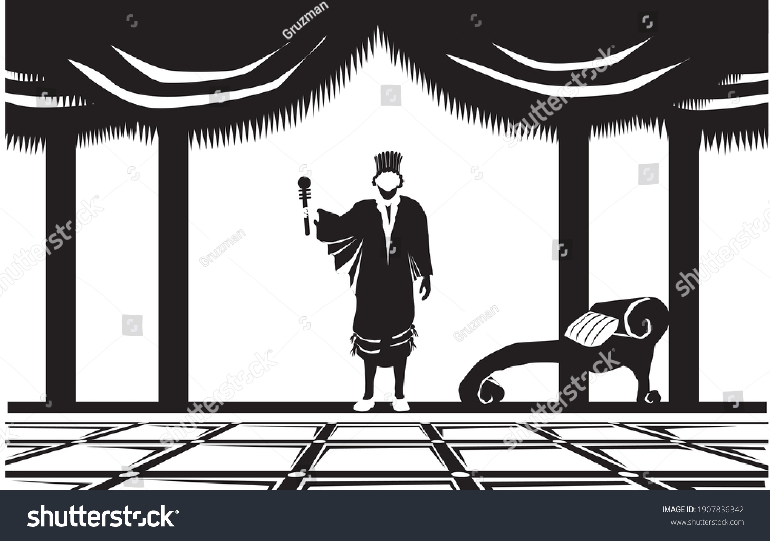 ציור וקטורי של המלך אחשוורוש בארמון מגילת אסתר ציורים לפורים לקניה פורים-1907836342.jpg