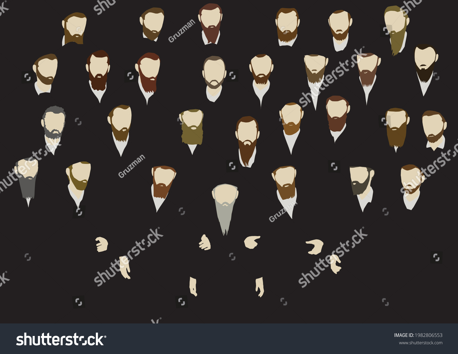 ציור וקטורי של חסידים אברכים מלווים רב אדמו ר אדמור 1982806553.jpg