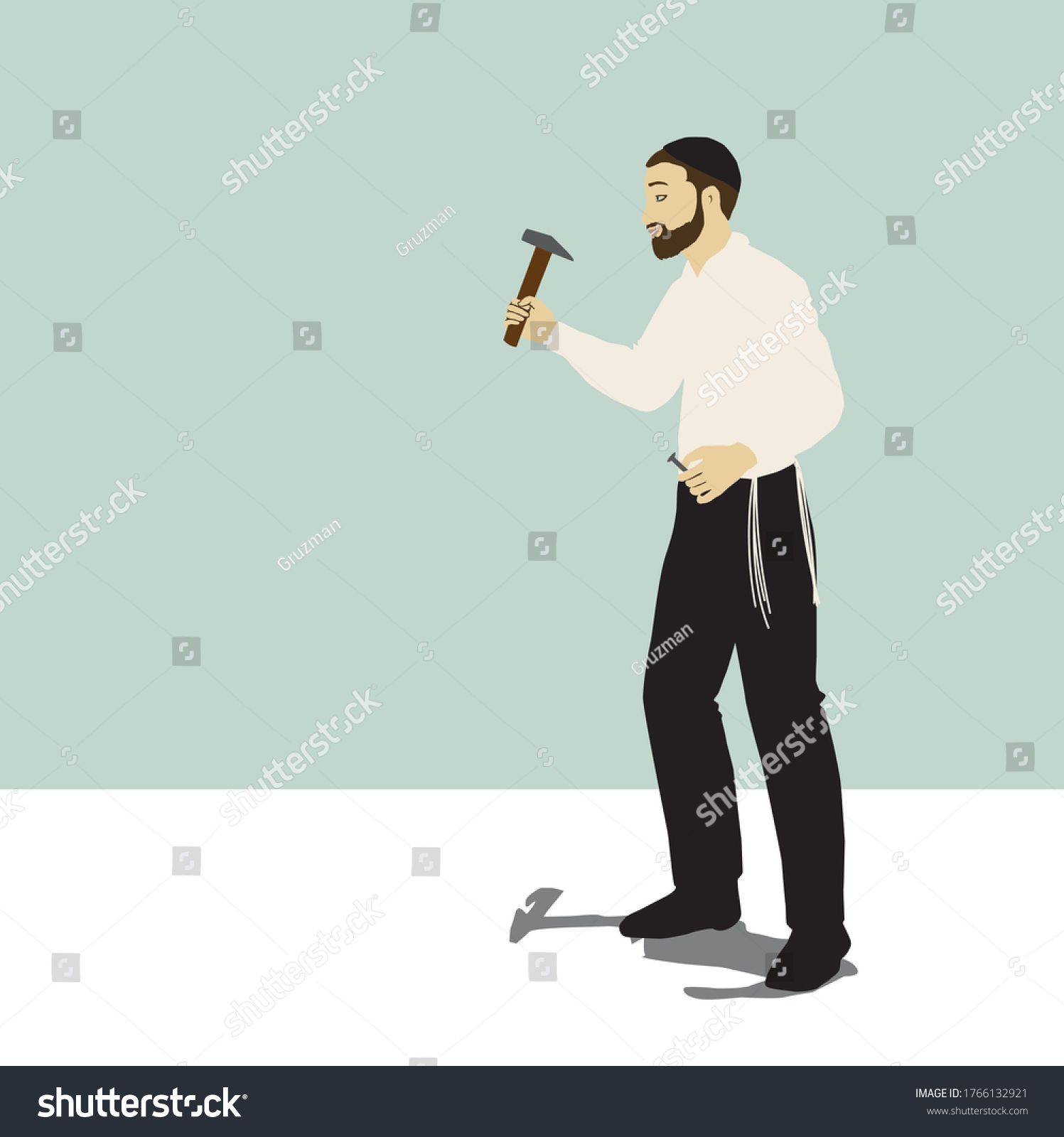 ציור וקטורי של חרדי עם פטיש מחזיק בונה תולה-1766132921.jpg