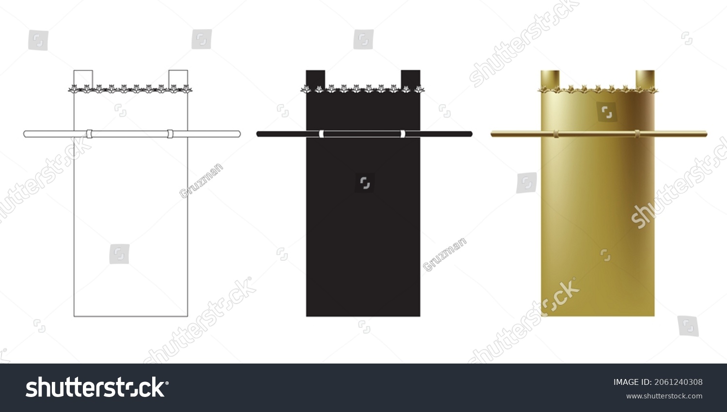 ציור וקטורי של מזבח הזהב הקטורת הפנימי צללית שחורה לצביעה צבעוני בבית המקדש כלי המקדש בית המקד...jpg