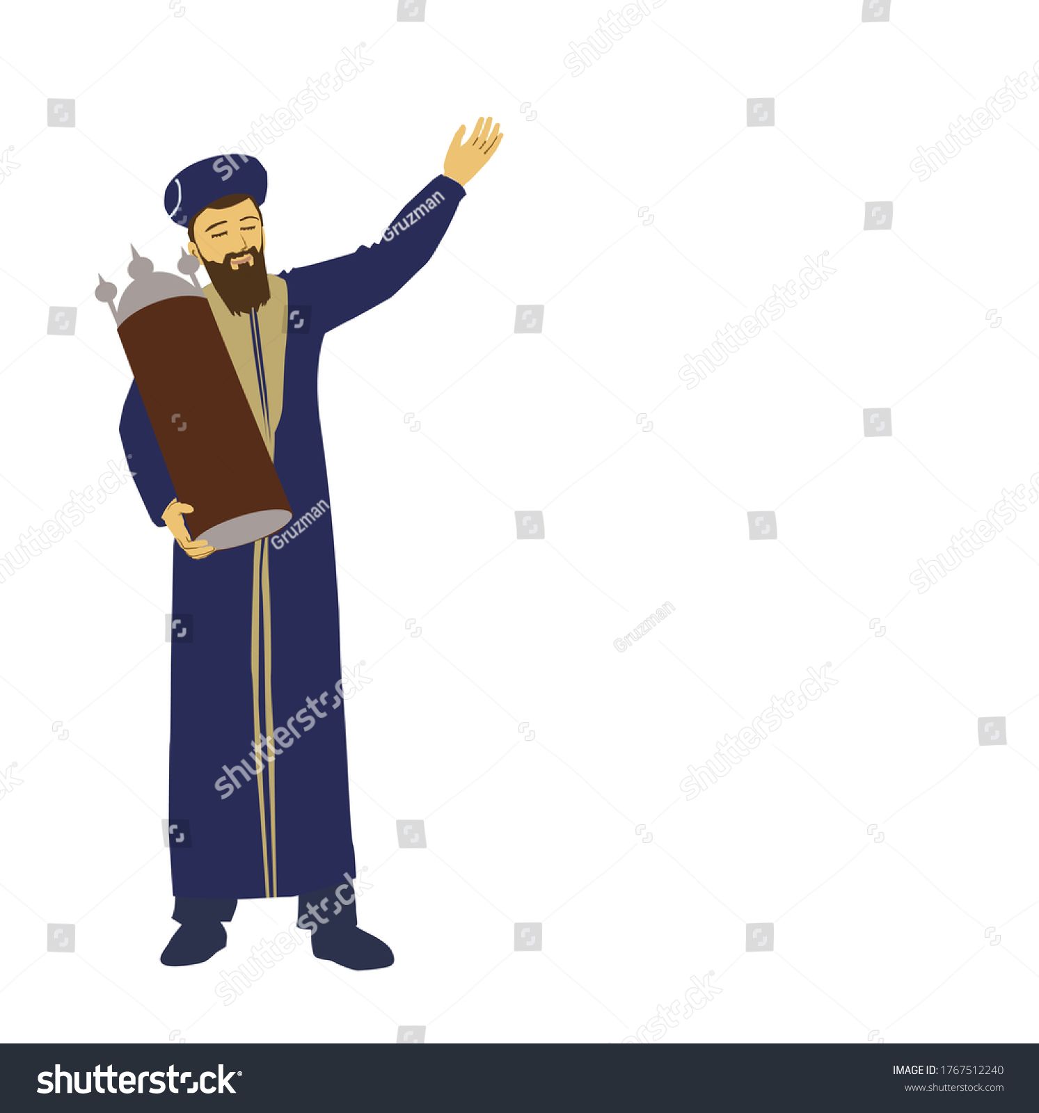 ציור וקטורי של רב ראשי ספרדי מחזיק ספר תורה הזמנה לשמחת תורה-1767512240.jpg