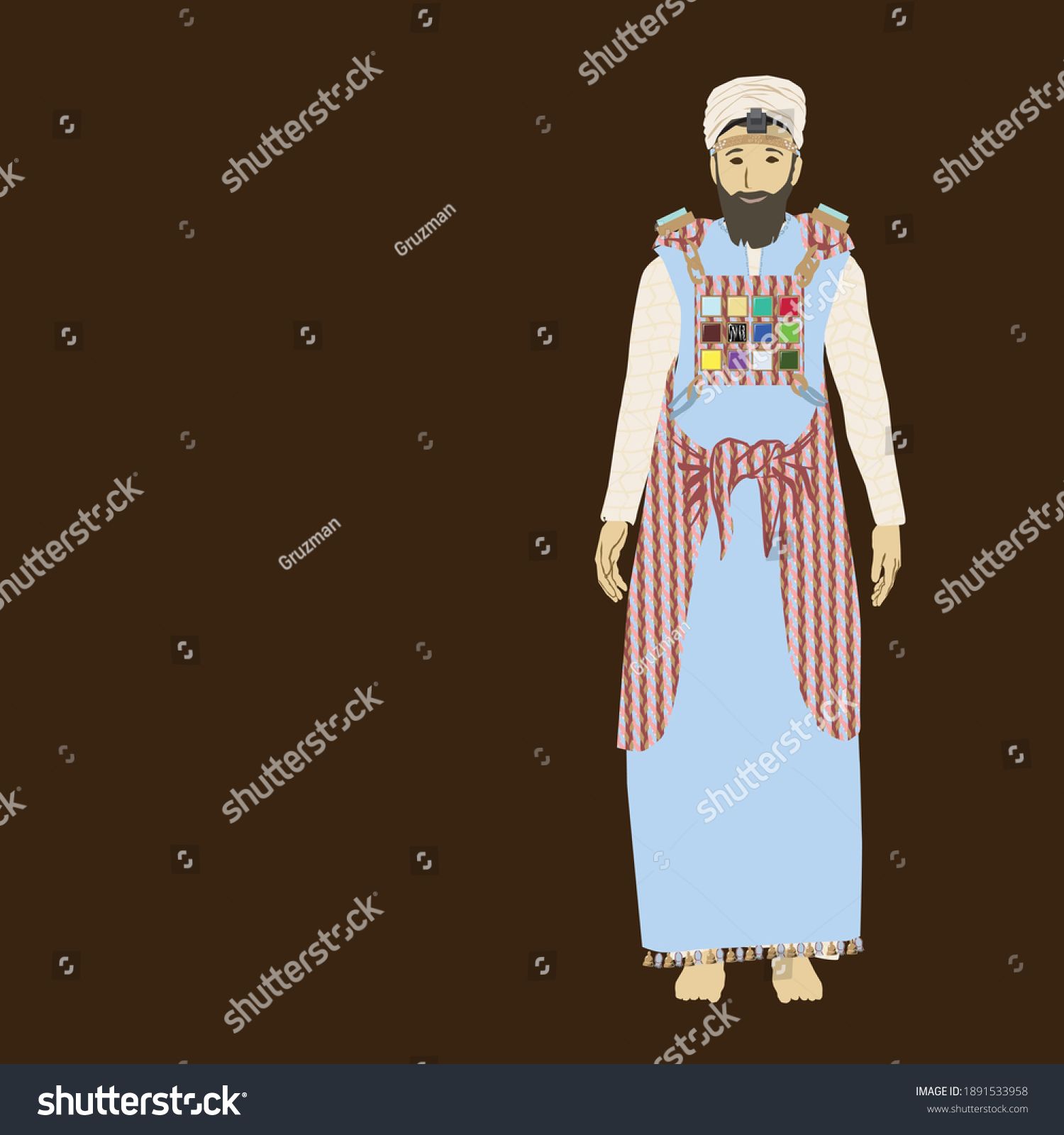 ציור מדויק של הכהן הגדול עם בגדיו בגדי כהונה כהן גדול וקטורי להורדה -1891533958.jpg