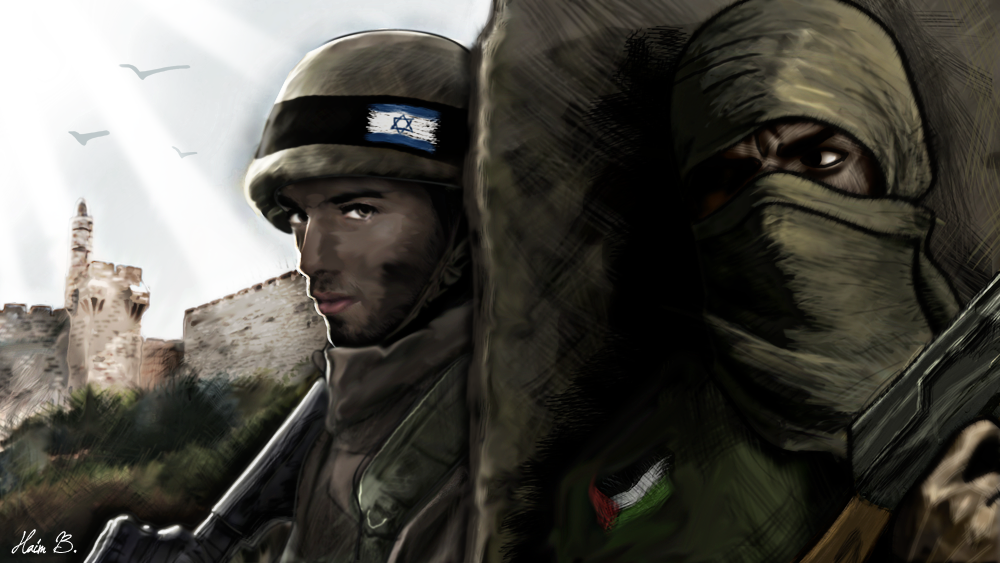 ציור פוטושופ - Israel VS Palestine