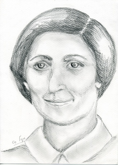 ציור פורטרט בעפרון על נייר קנסון