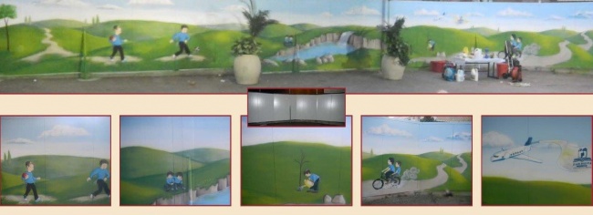 ציור קיר לבית ספר
ציור קיר על פנל
ציור קיר על איסכורית
ציורי קיר לבתי ספר
ציור קיר במגרש