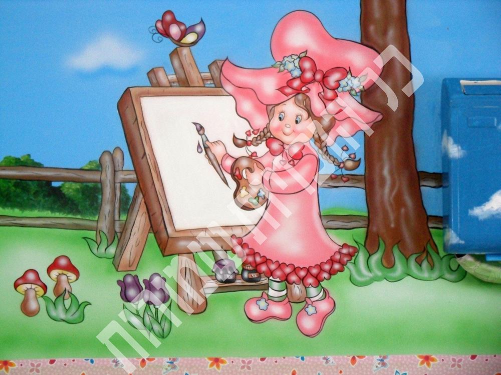 ציור קיר לפינת יצירה קרית ספר