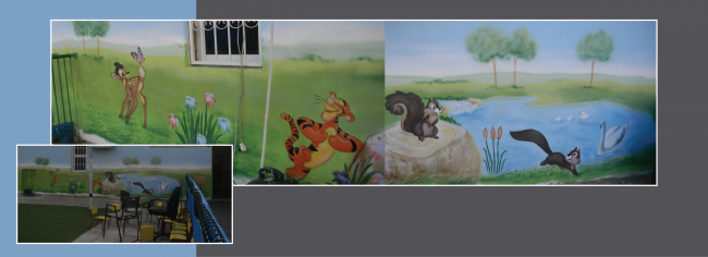 ציור קיר
ציורי קיר
ציור קיר בגן
ציור בגני ילדים