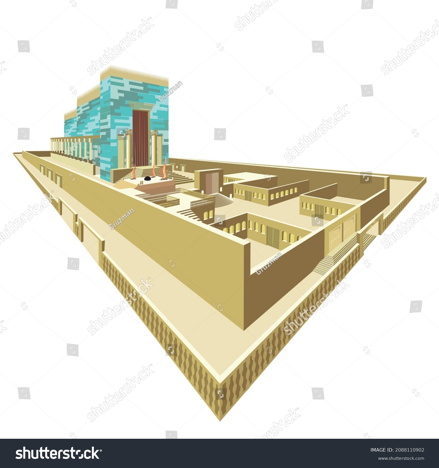 ציור של בית המקדש יפה מעוצב מדויק מפואר רקע לבן להורדה קליפארט קליפ ארט ווקטורי וקטור לשימוש פ...jpg