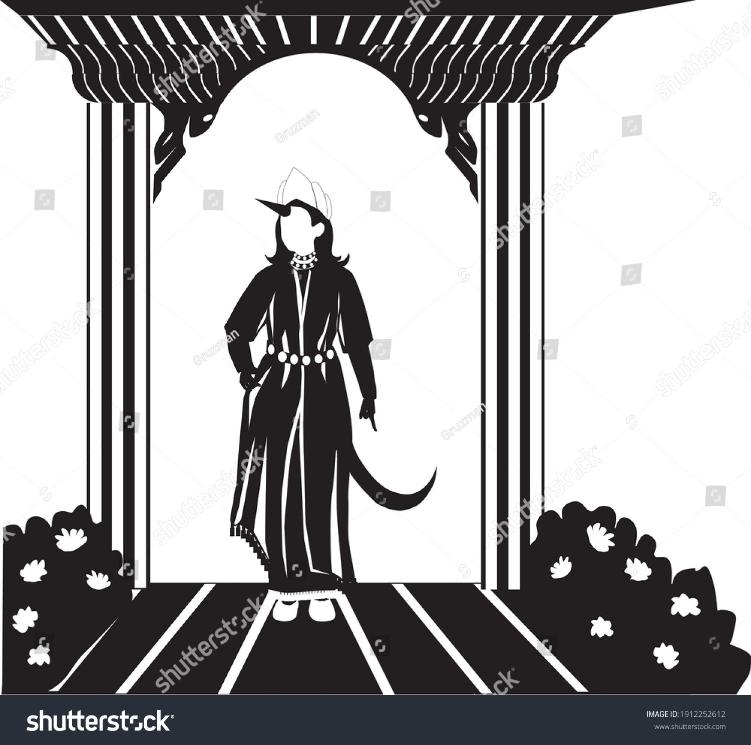 ציור של ושתי עם זנב עם קרן 1912252612 ציורי המגילה מגילת אסתר פורים וקטורי.jpg