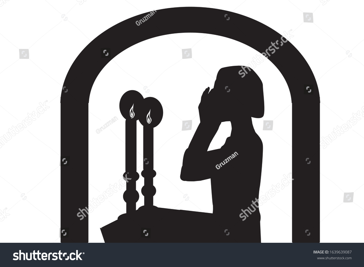 צללית ציור אשה מדליקה נרות שבת-1639639087.jpg