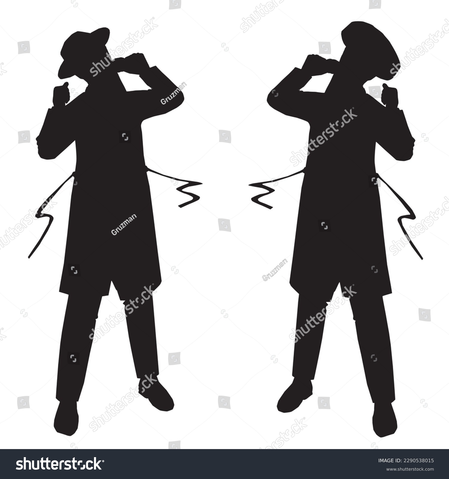 צללית שחורה זמר חסידי איור ציור חרדי יהודי רב שר עם מיקרופון וקטורי וקטור וקטורית -2290538015.jpg