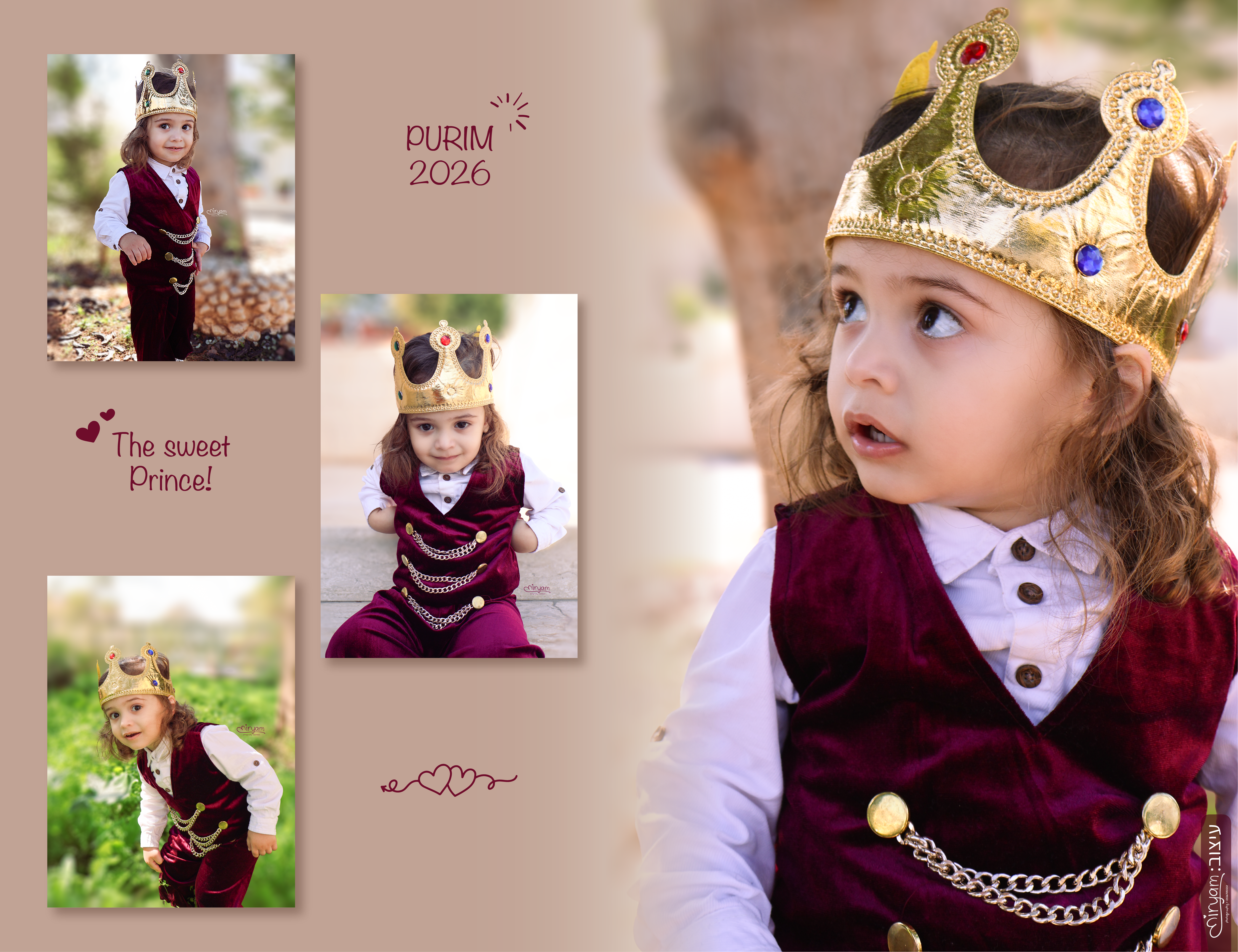 קולאז' צילומי פורים לילדים