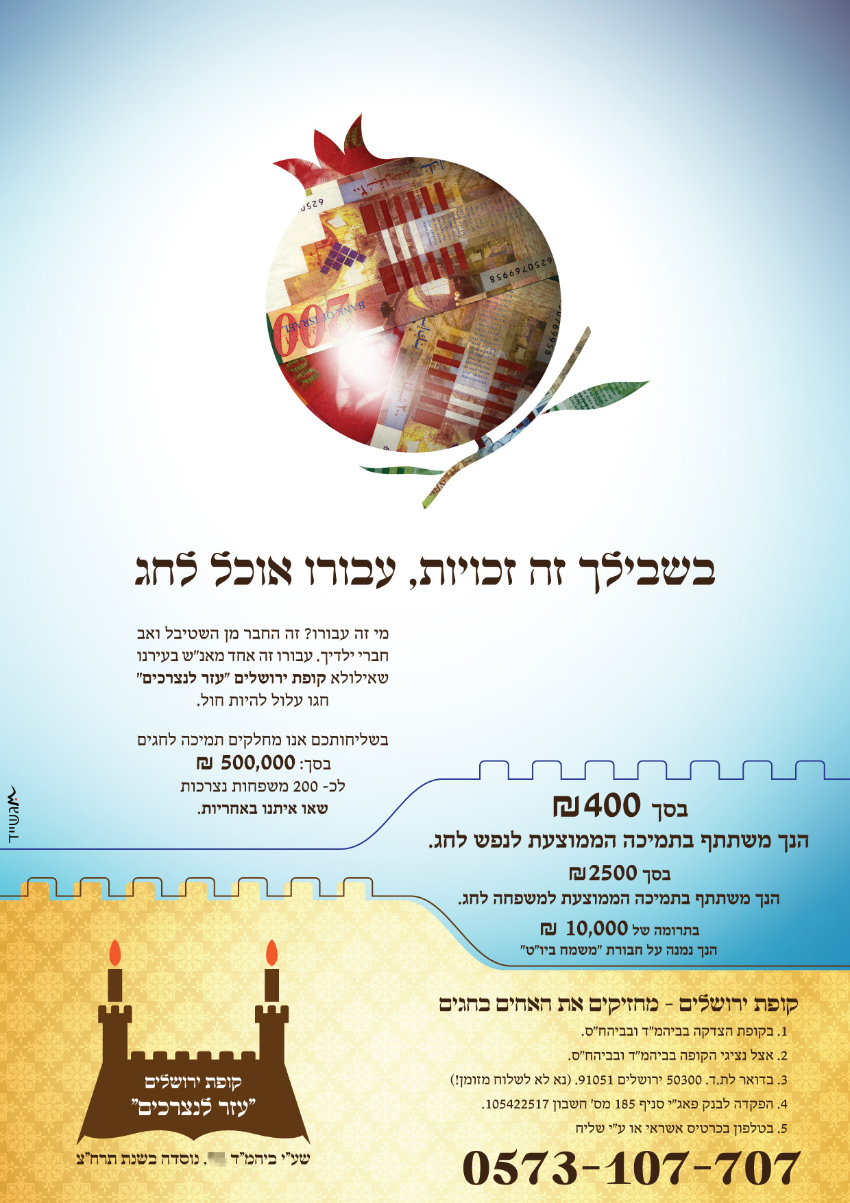 קמפיין חגים לקופת צדקה