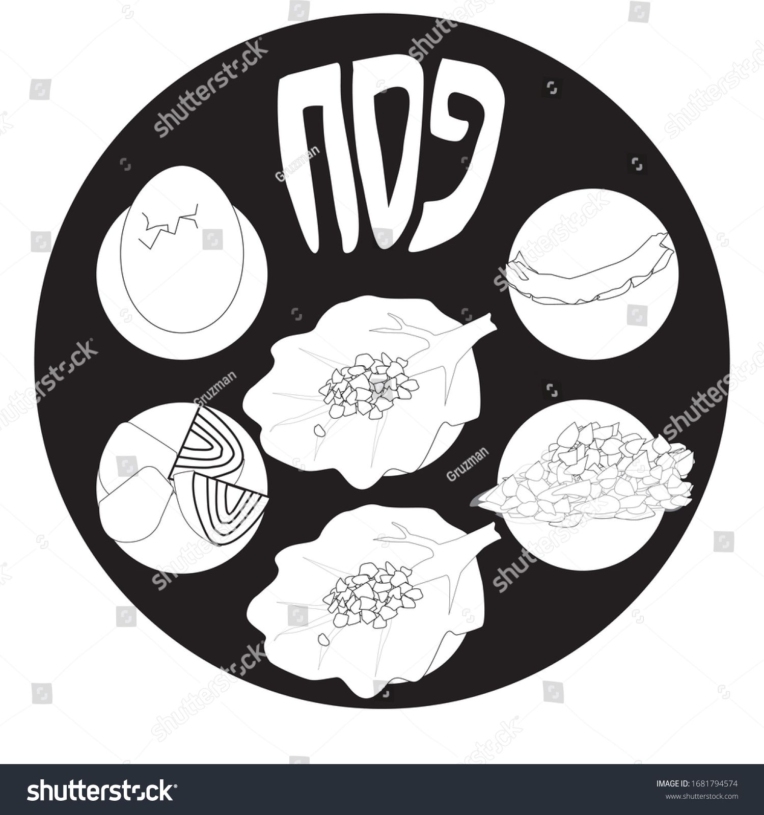 קערת ליל הסדר בשחור לבן וקטורי 1681794574.jpg