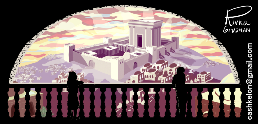 רבקה גרוזמן ציור קיר דיגיטאלי של בית המקדש