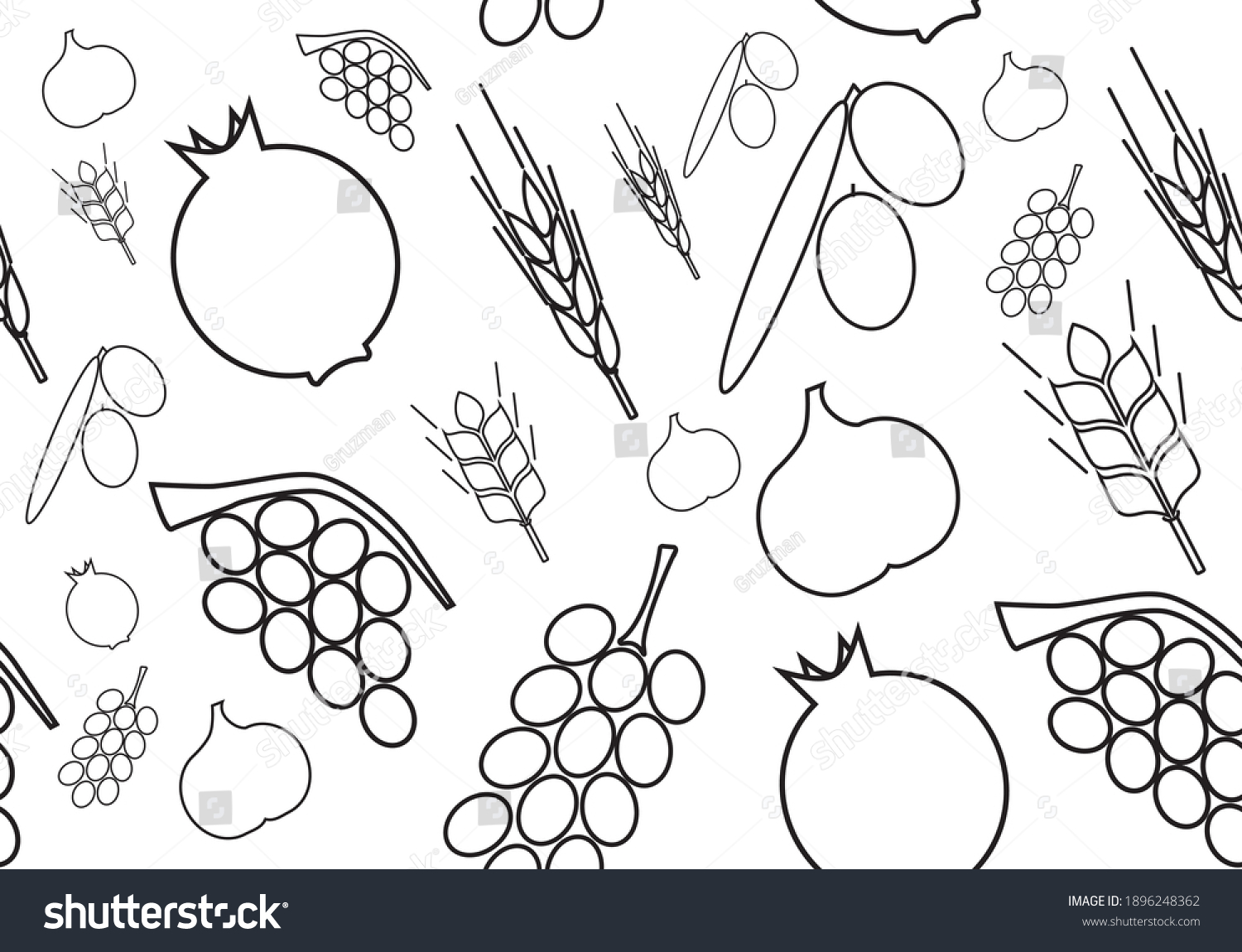 רקע שבעת המינים ציור וקטורי של פאטרן פאטטרן תבנית -1896248362.jpg