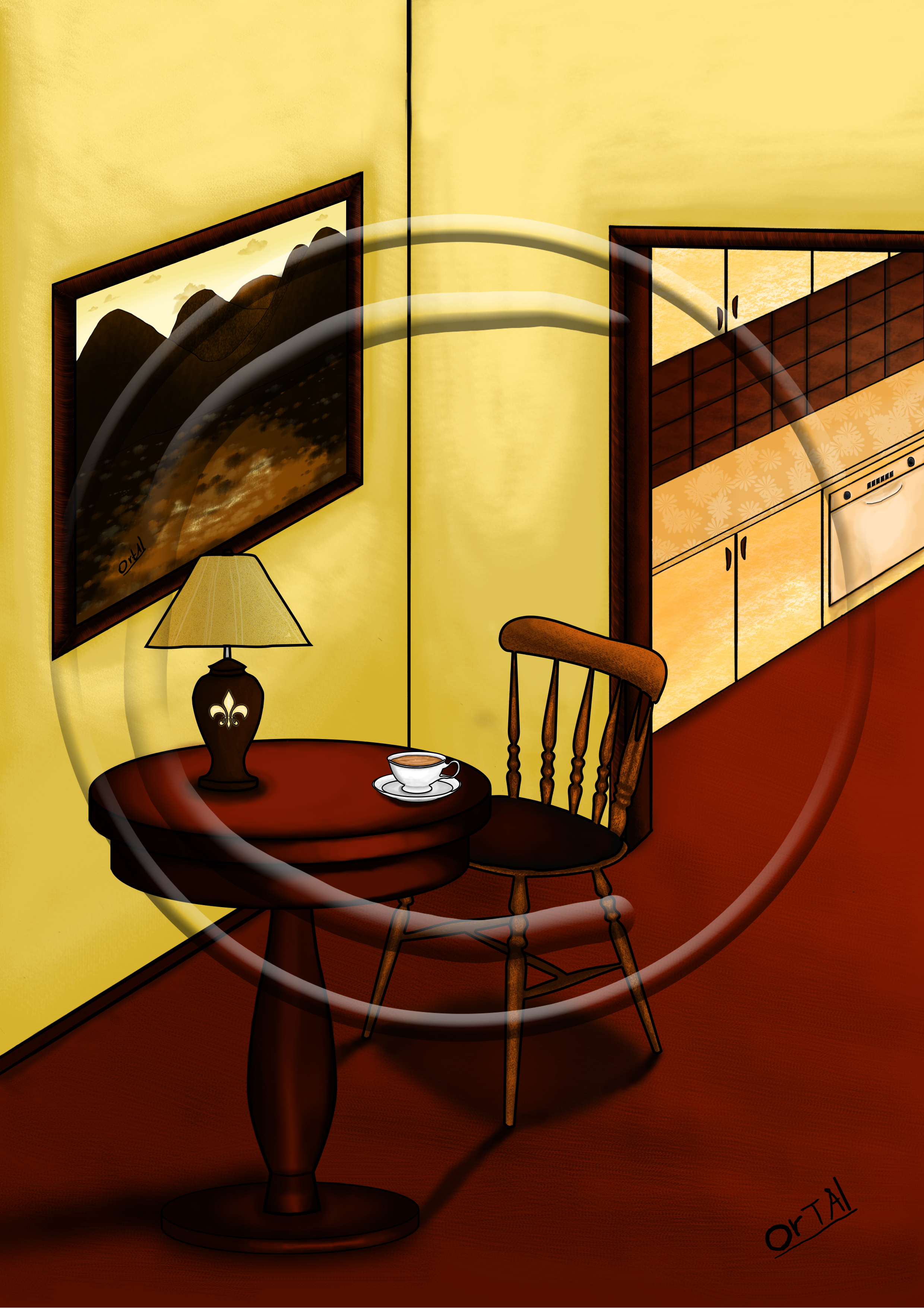 שולחן עם קפה