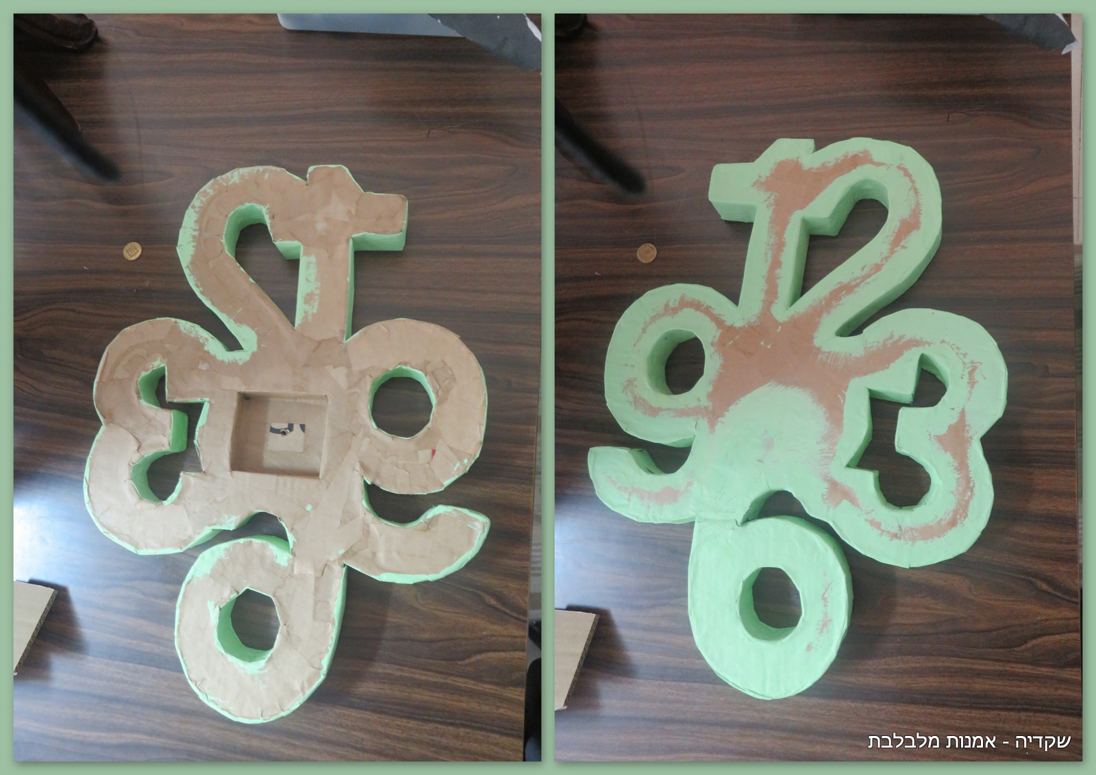 תהליך  עבודה שעון מקרטון