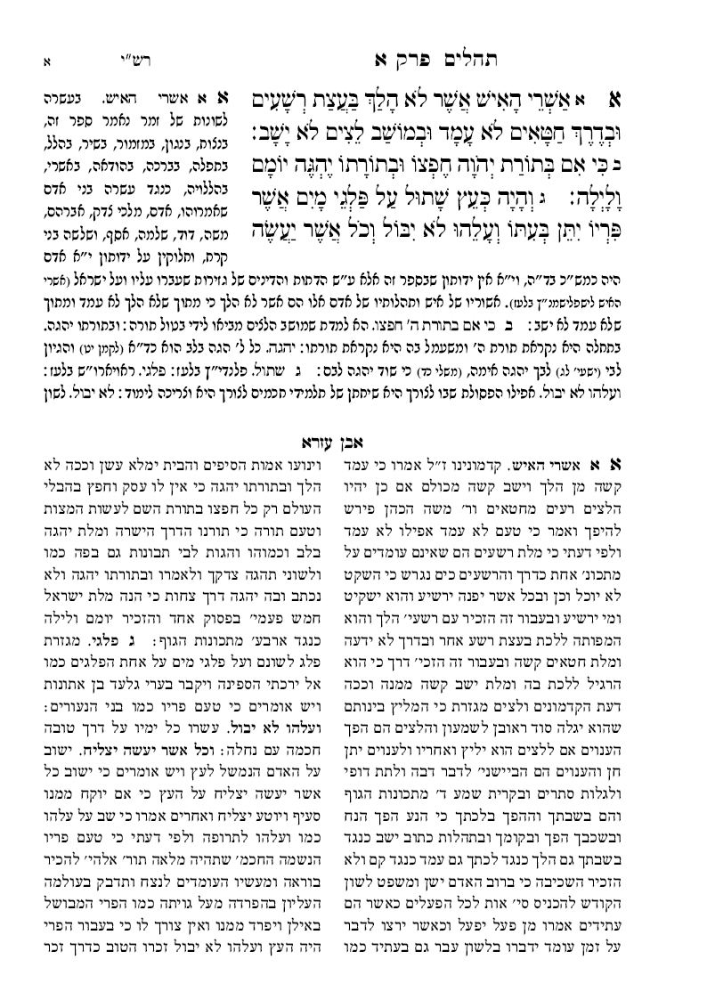 תהלים עם רש"י וראב"ע