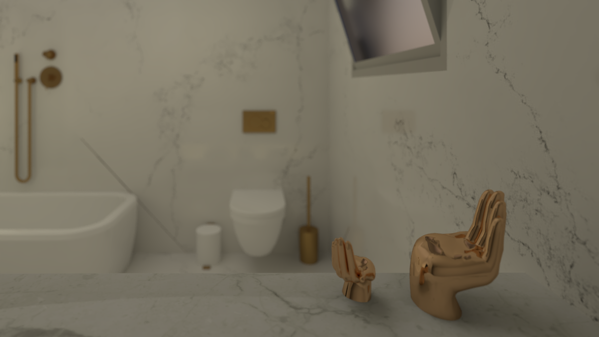 תקריב אמבטיה גוון צהוב