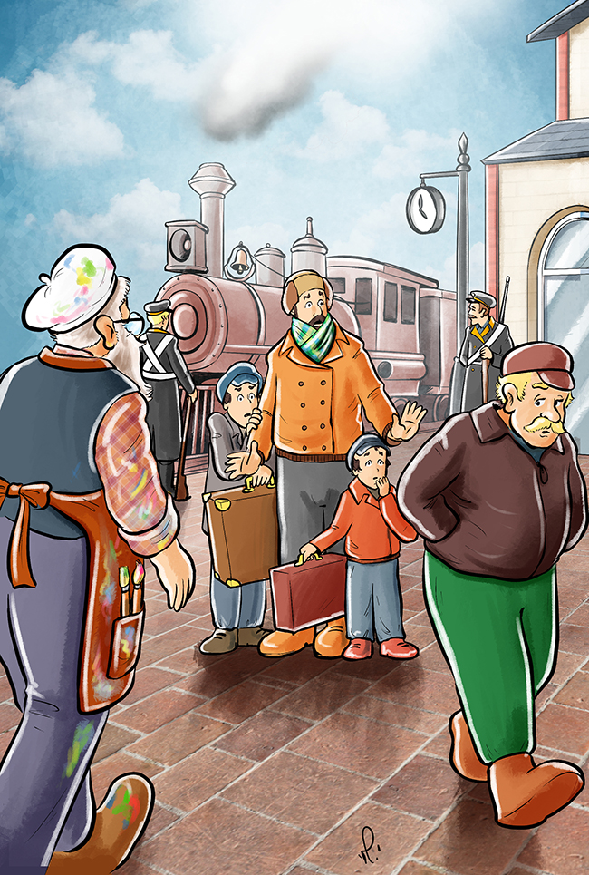 1 הצייר בתחנת הרכבת