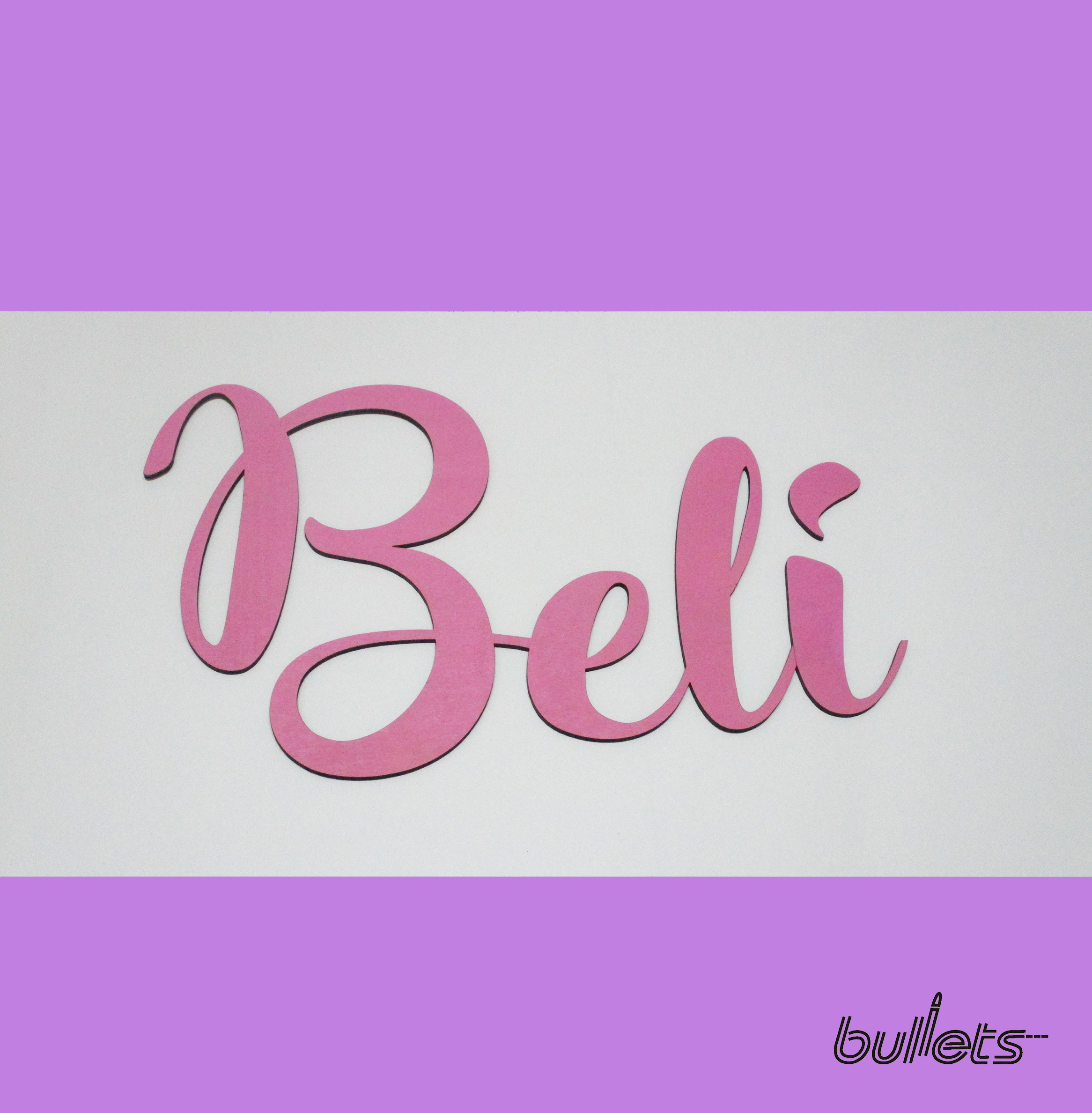 Bullets חיתוך בלייזר וצביעה שם מעץ לקיר 19