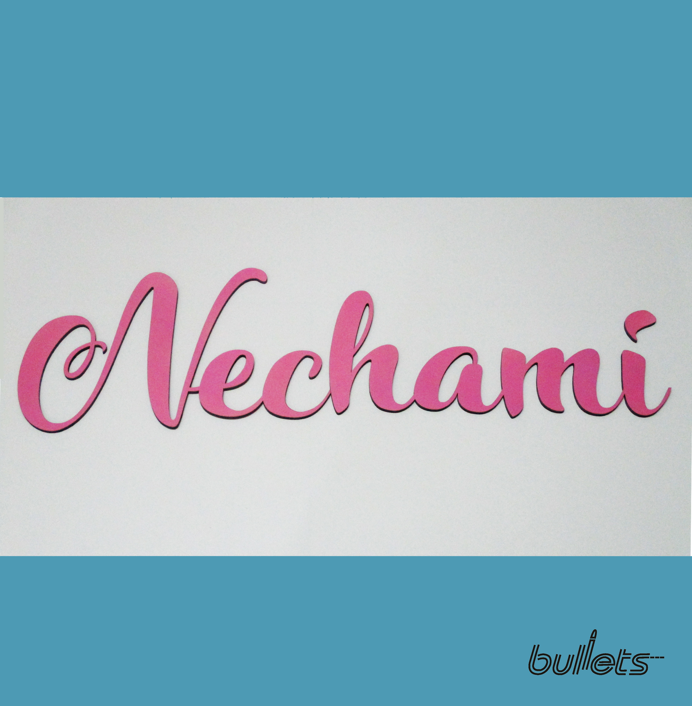 Bullets חיתוך בלייזר וצביעה שם מעץ לקיר 22