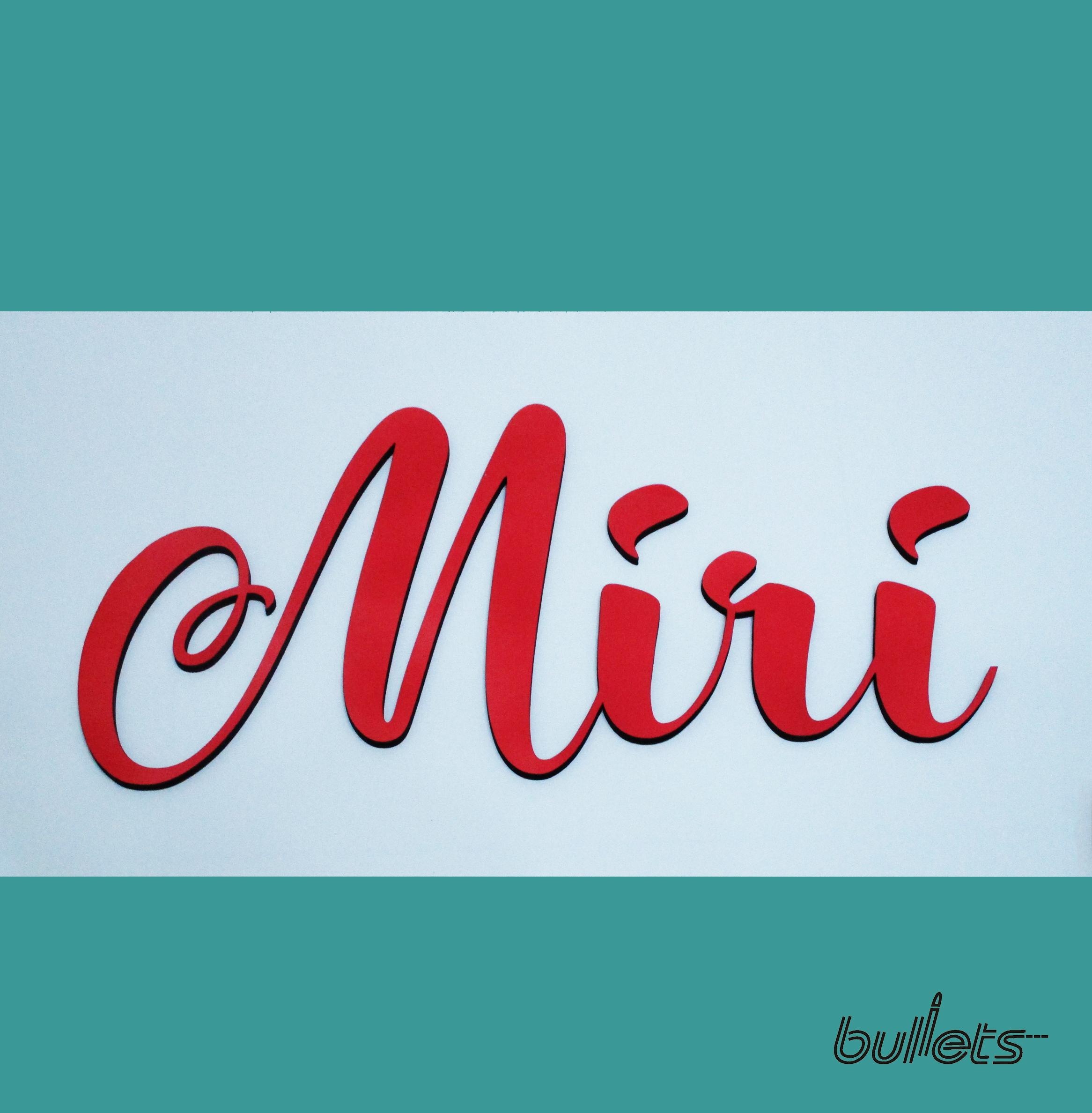 Bullets חיתוך בלייזר וצביעה שם מעץ לקיר 23