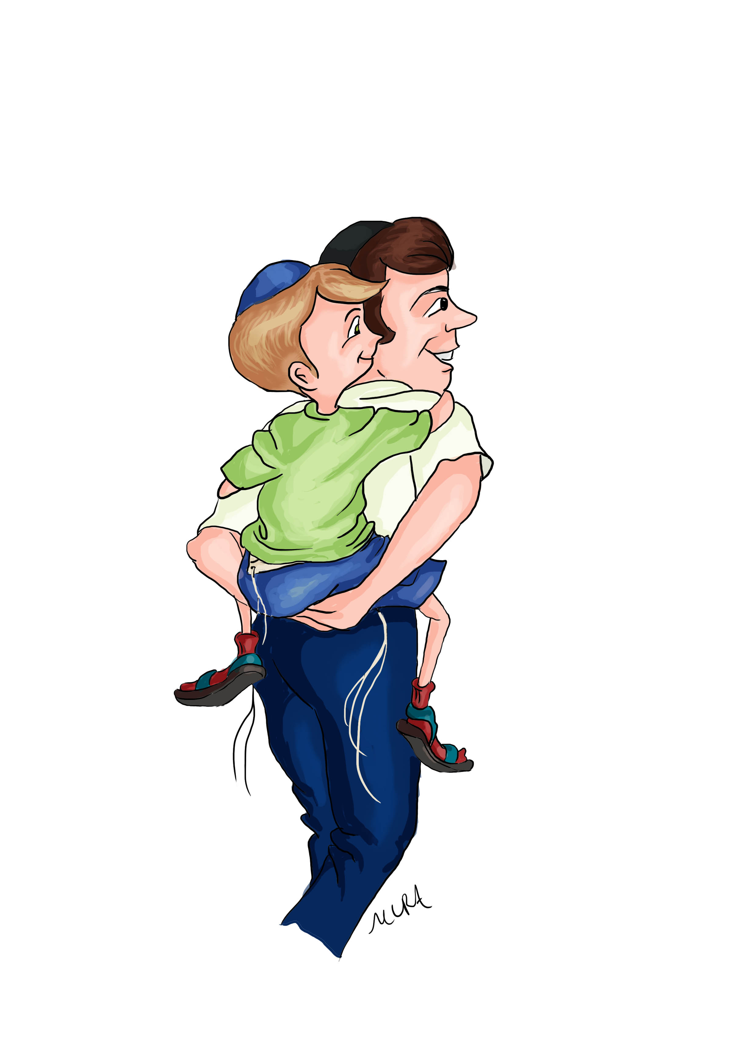 Cartoon Boy On Back