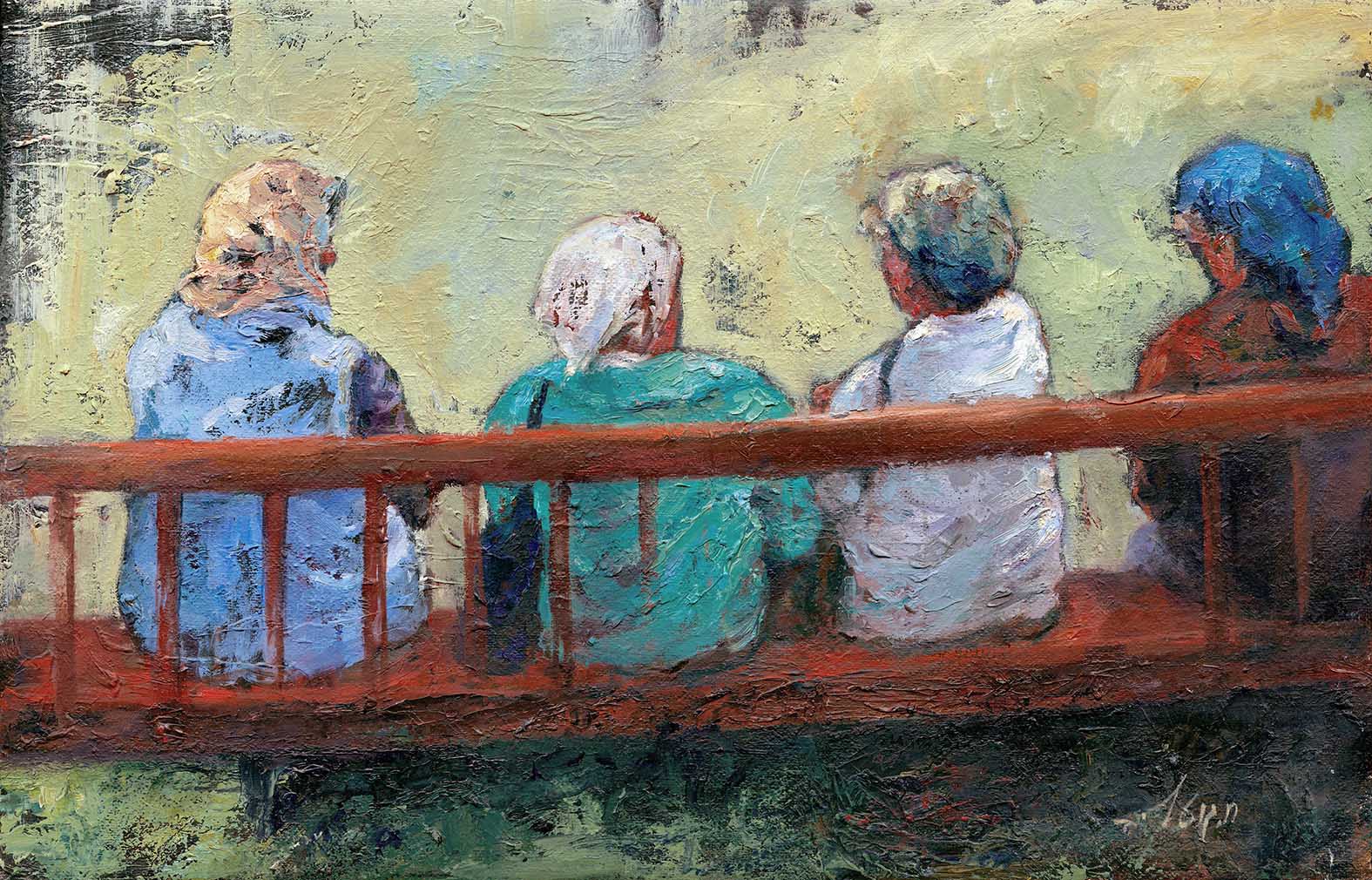 Elderly Ladie On A Bench.