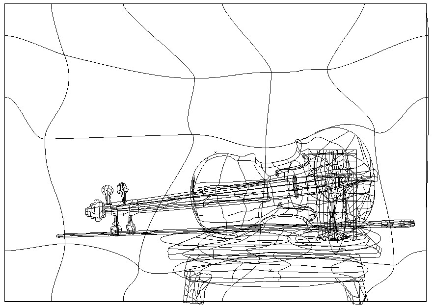 Gradient Mesh - כינור מצב תצוגה Outline