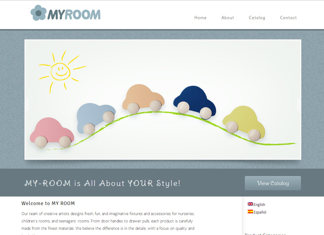 MY ROOM - משווקת ידיות לחדרי ילדים

- עיצוב גרפי
- פיתוח תבנית וורדפרס
- בניית קטלוג מוצרים מפורט וייחודי
- אתר דו-לשוני באנגלית ובספרדית