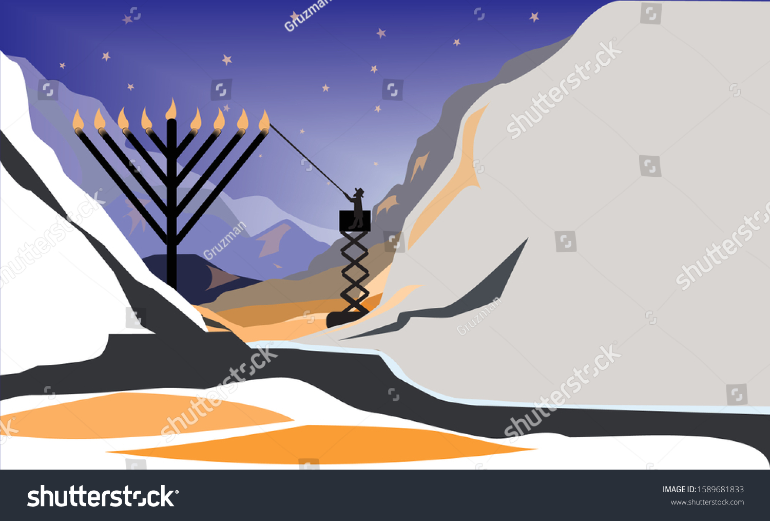 Stock-vector-an-orthodox-jewish-man-lighting-a-public-menorahהדלקה מרכזית וקטורי-1589681833
