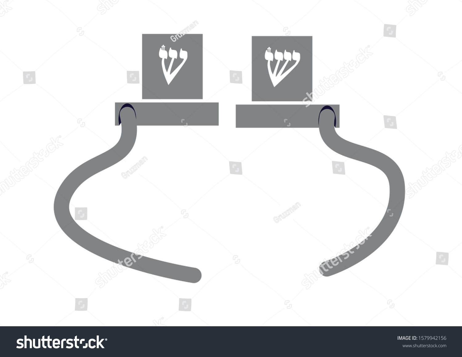 Stock-vector-vector-icon-oftefillin-setאייקון וקטורי שטוח של זוג תפילין 1579942156