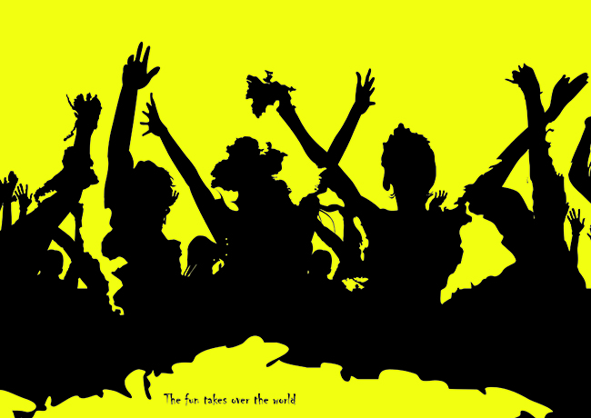 The fun takes over the world. כרזה בהשראת המעצב נומה בר