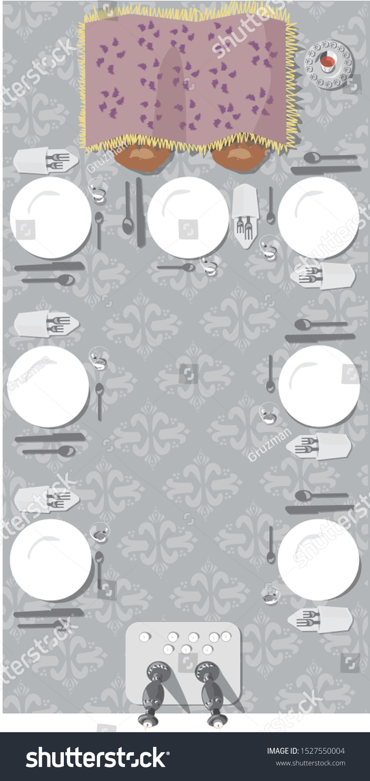 Vector-jewish-sabbath-table