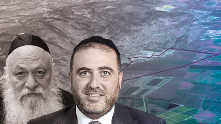 משה ארבל ויצחק גולדקנופף על רקע ההרחבה הדרומית של קש (גדעון שרון, לעמ, אלעד זגמן ענבה, לעמ, קורין יחיאל אדריכלים בעמ) 