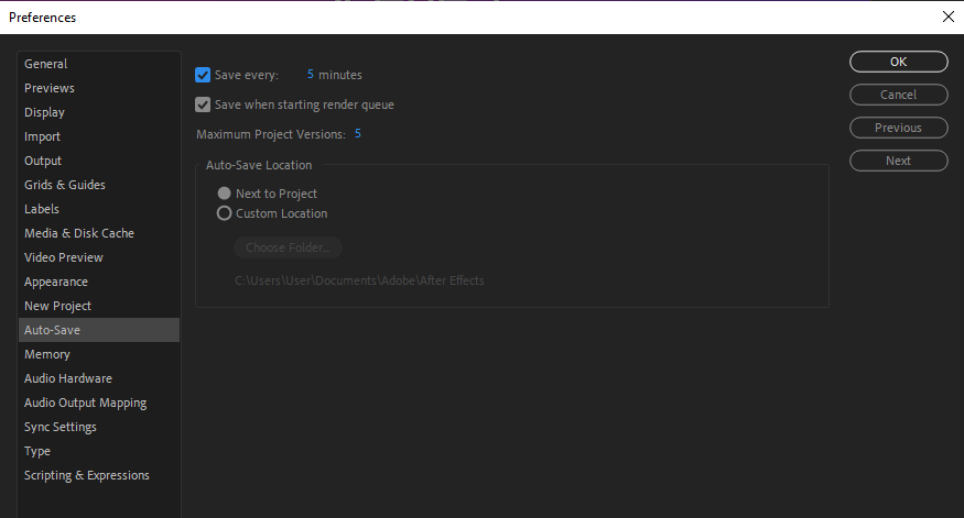 חלונית autosave
