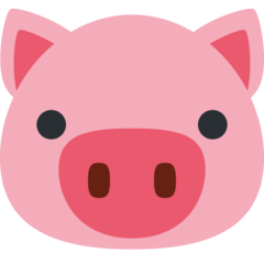 איך פני חזיר emoji נראה על Twitter.